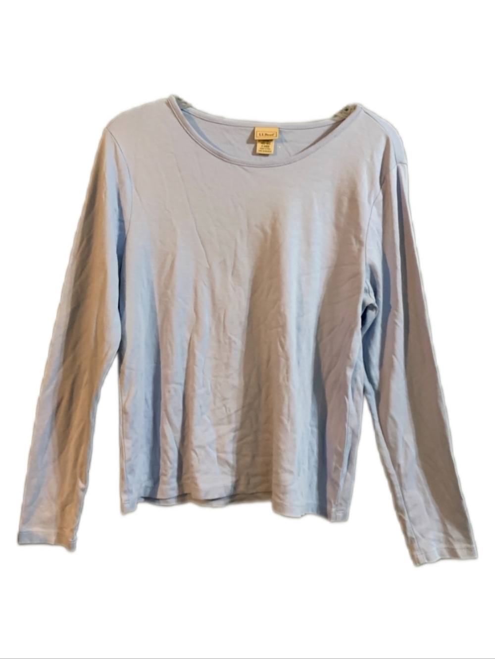 L.L Bean Women's Blue Medium Regular Shirt Basic Supima Cotton Long Sleeve